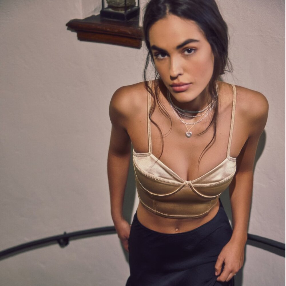 Free People GOLD Casino Royal Corset Bralette - Picture 8 of 8